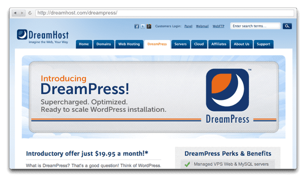 DreamHost lanza DreamPress un servicio de hosting administrado para WordPress