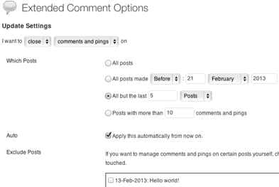 Plugin para WordPress: Extended Comment Options