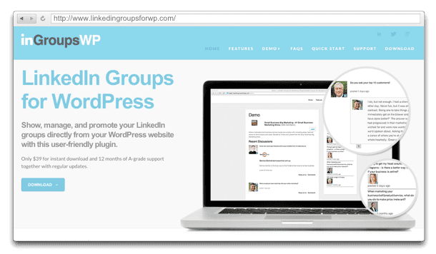 Mostrar grupos de LinkedIn en WordPress