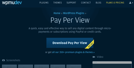 Plugins Pay Per View para WordPress: Pay Per View